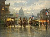 2011 Canvas Paintings - Cowhands on the Avenue by Gerald Harvey